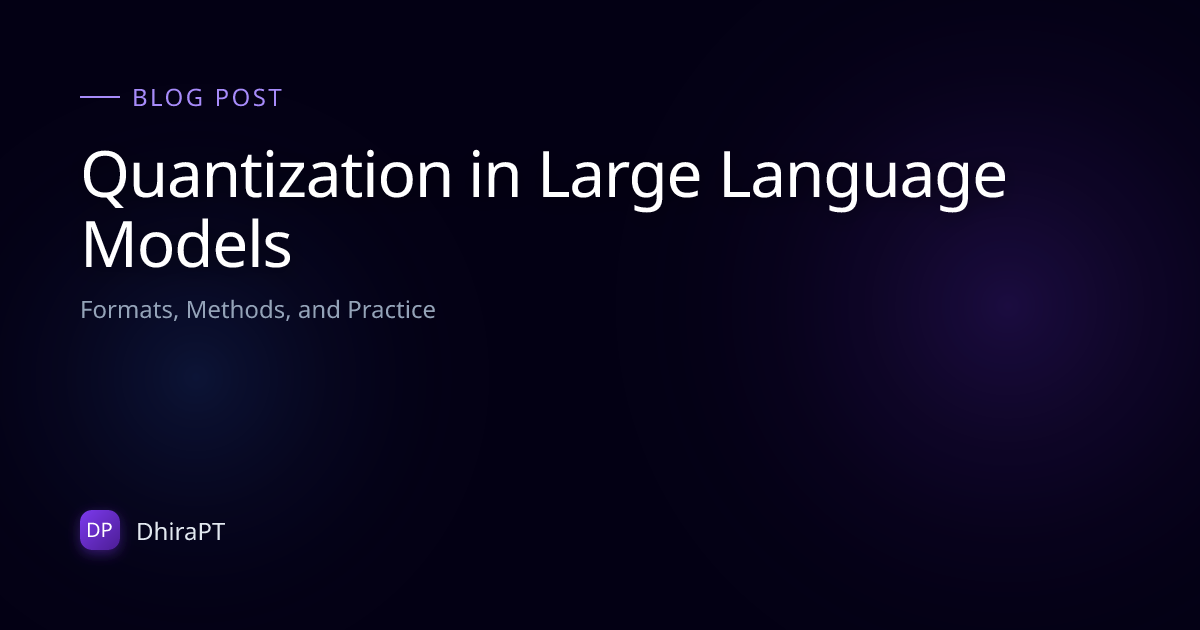 Quantization in Large Language Models | DhiraPT's Lab